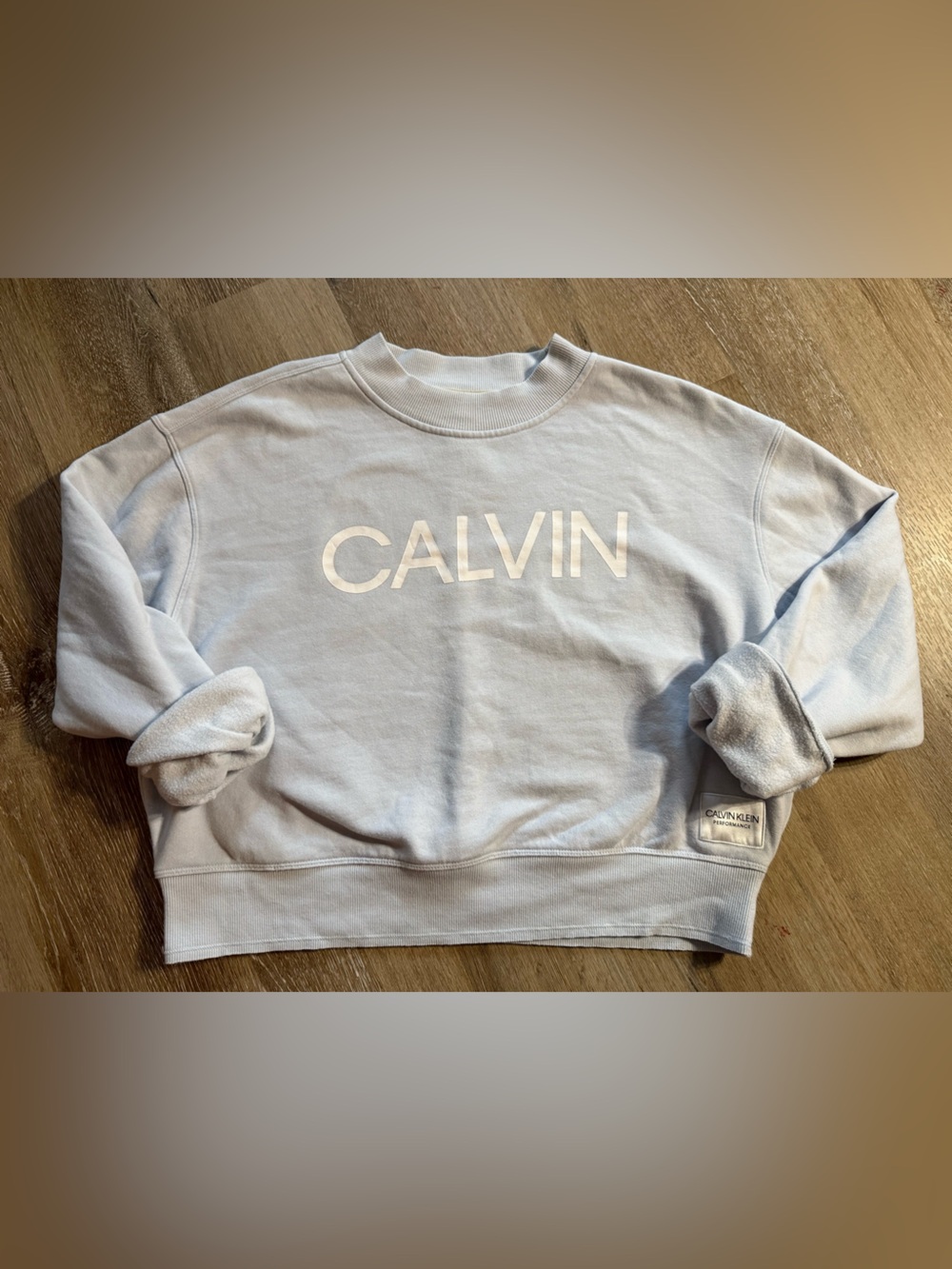 Calvin Klein Performance Women’s Cropped Crewneck Light Blue Size XL